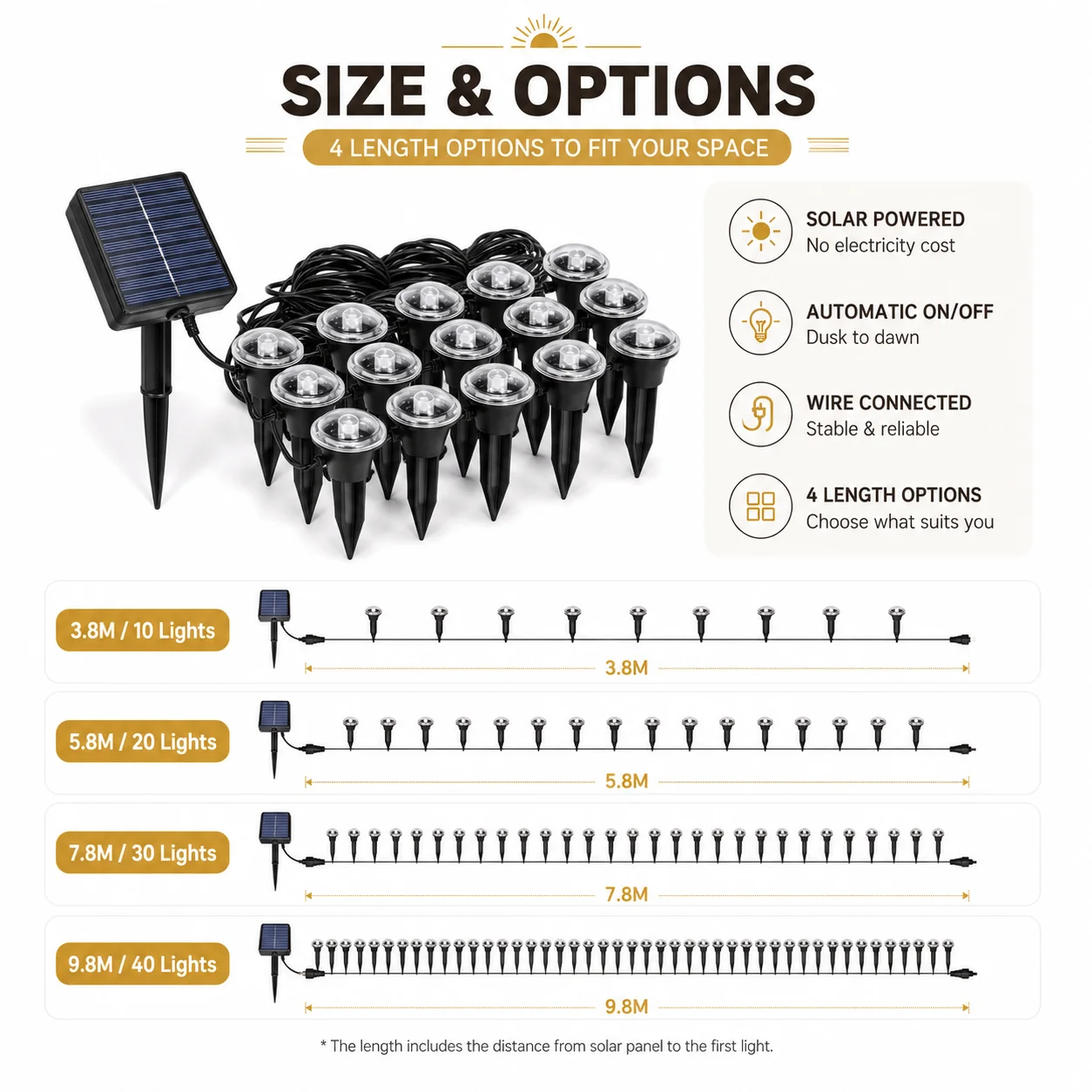 Solar Pathway Lights Outdoor Garden Ground Stake Lamps 10/20/30/40 LEDs 6 Colors 8 Modes Lawn Walkway Decor