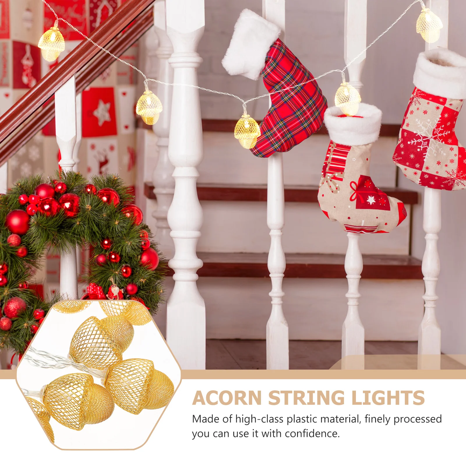 

Acorn Light String Hollow Design Decorative String Light Fall Thanksgiving Christmas Indoor Outdoor Party Yard Hanging Festival