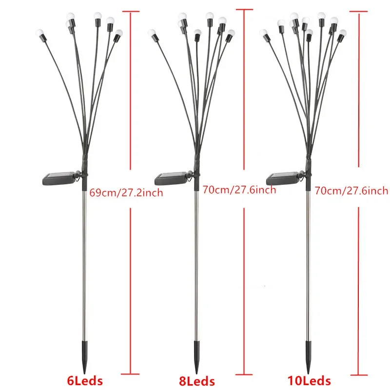 أضواء دودة توهج الشمسية LED النار يطير مصباح حديقة حديقة Parterre الصيف في الهواء الطلق التخييم خيمة الزفاف فناء جو الديكور #4