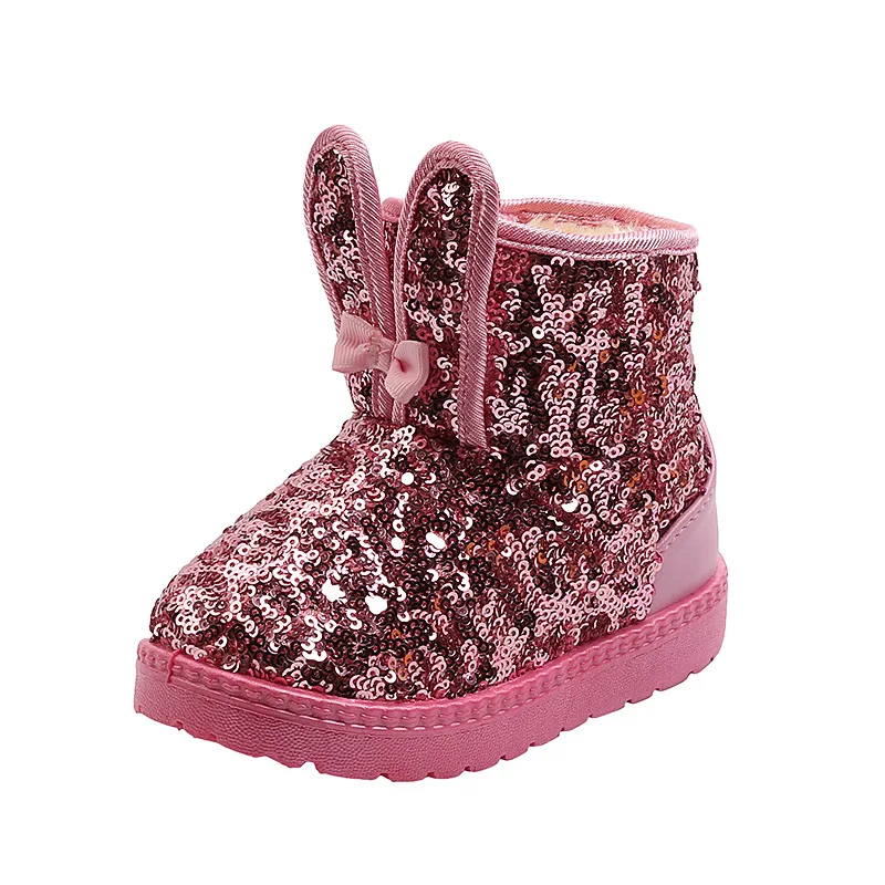 New Winter Children\'s Girls Snow Boots Cute Baby Girls Boots Thick Anti-proof Warm Fashion Ankle Furry Outdoor Kids Snow Boots