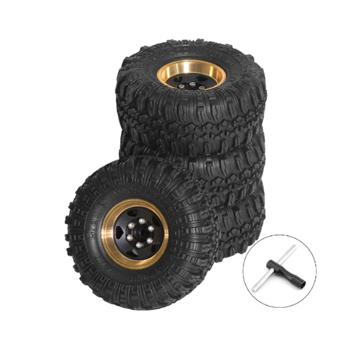 1.0Inch Metal Wheels with Tires Upgrade Hub Tyre Set for 1/18 RC Crawler Car TRX4-M SCX24 RC Car