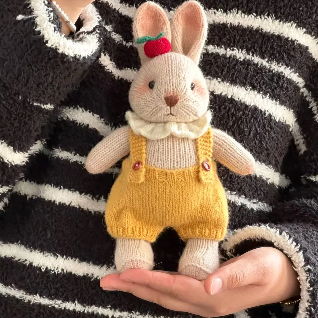 手作りdiy編み物毛糸材料キット-可愛いウサギ人形-ウールヤーン-カップルギフト-中細毛糸-人形製作キット-中国製
