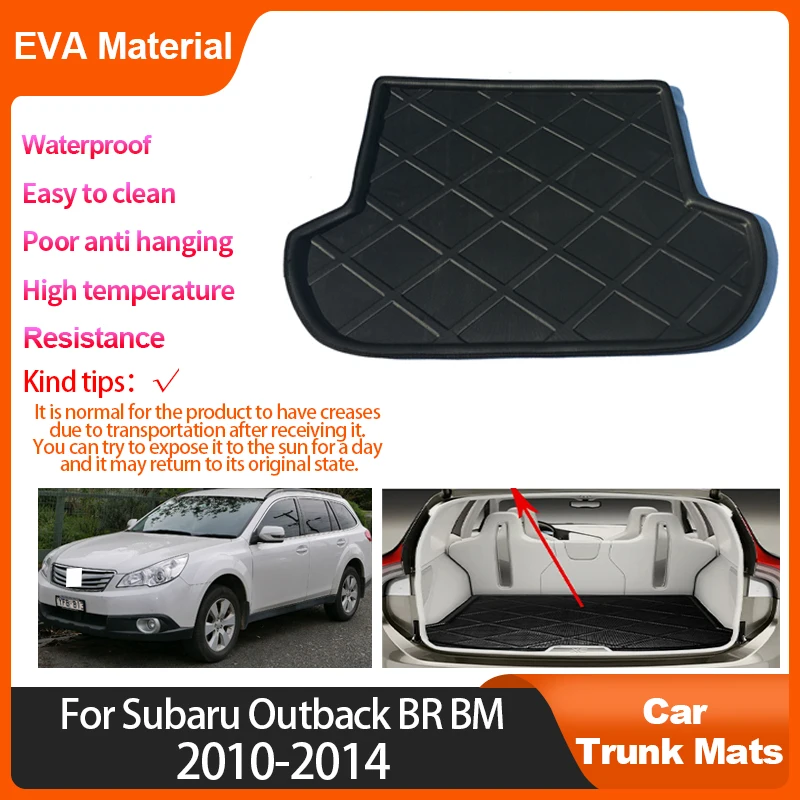 

For Subaru Outback BR BM 2010~2014 Trunk Mat Rear Cargo Interior Car Accessories Waterproof Protector Luggage Pads EVA Material