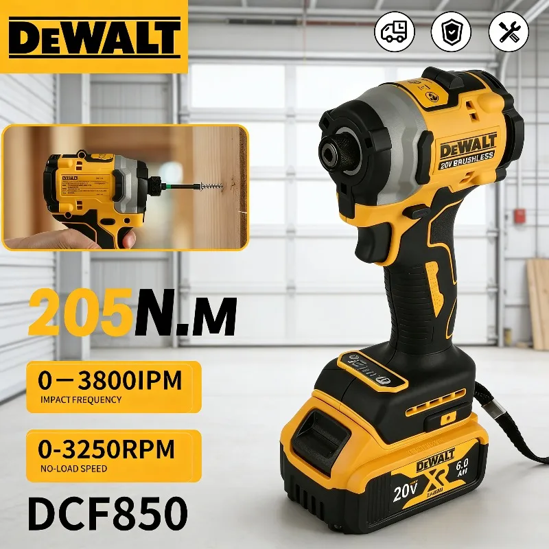 dewalt-dcf850-3250rpm-205nm-impact-driver-cordless-brushless-intelligent-tools-high-torque-electric-tool-for-dewalt-18v-battery