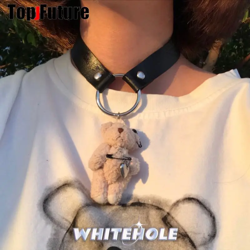 Goth Harajuku gotyckie kobiety lolita cosplay Punk unikatowa, krwawa uliczna subkultura przyprawa Y2K Girl Collar Star naszyjnik choker