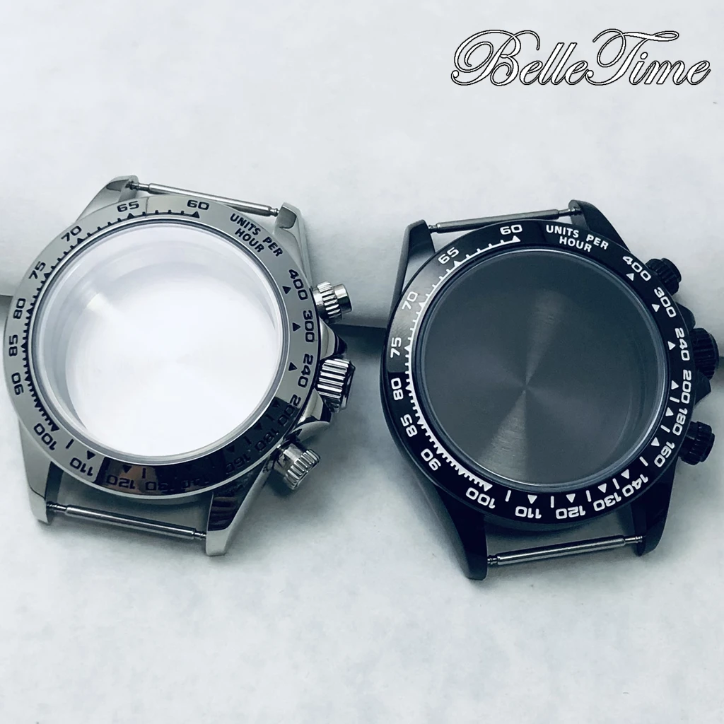 

40 мм VK63 безель из нержавеющей стали водонепроницаемый корпус кварцевый хронограф с сапфировым стеклом корпус для часов подходит для VK63 VK64Movement