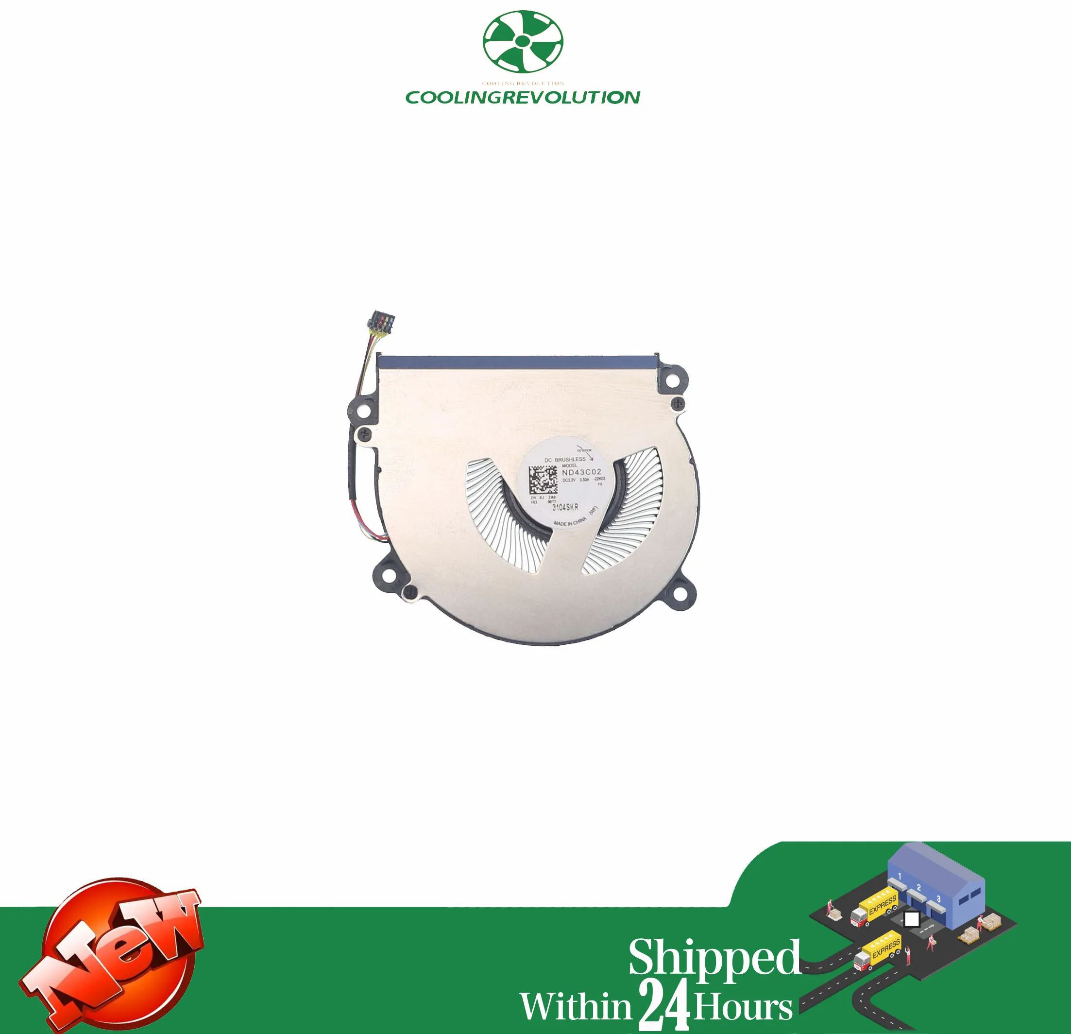 Laptop Cooling Fan ND43C02 DC3.3V 0.50A -22K03 4-Pin