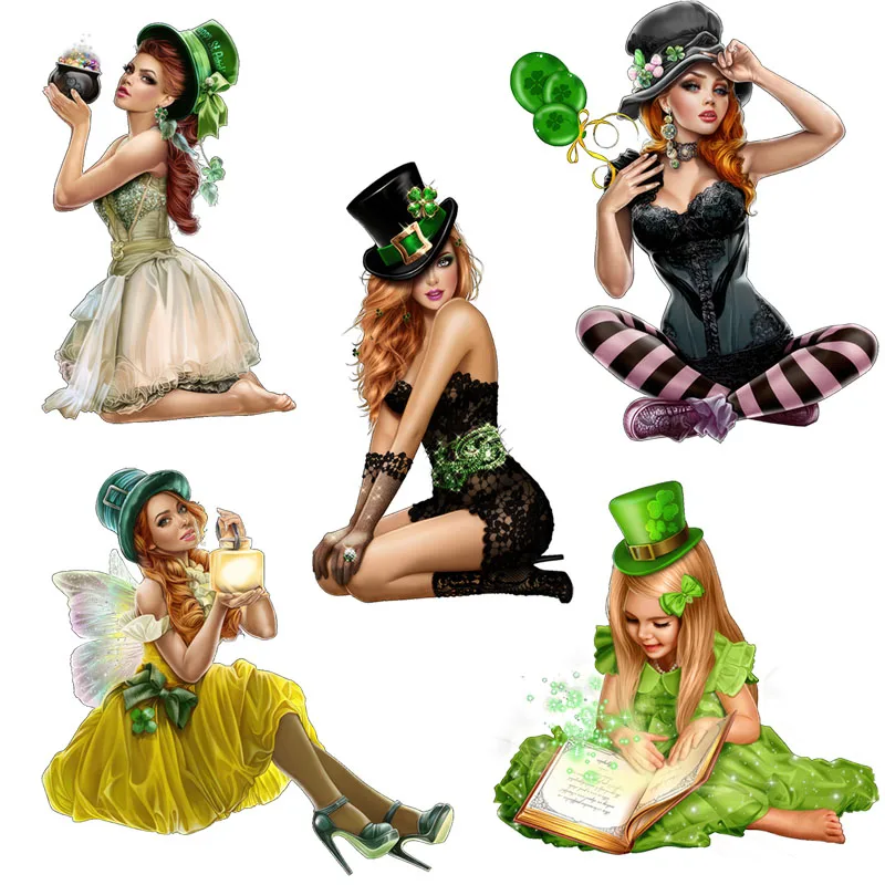 Three Ratels QCF293 Beautiful Clover Lucky Girl wall Stickers for home Decoration car decals