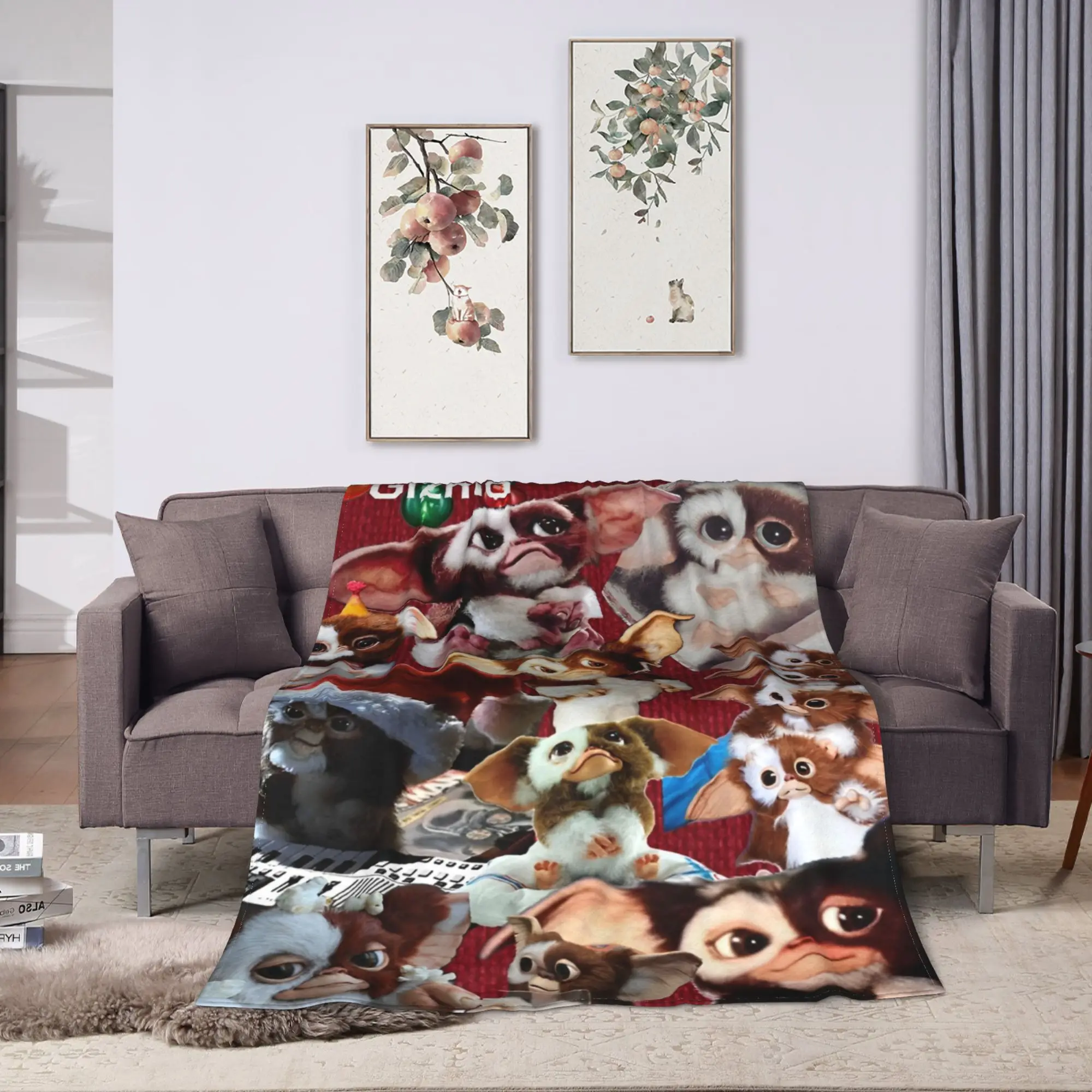 Gizmo Mogwai الوحش Gremlins الفانيلا بطانية للمنزل ديكور طائرة السفر الجمالية المفرش أريكة غطاء سرير #2