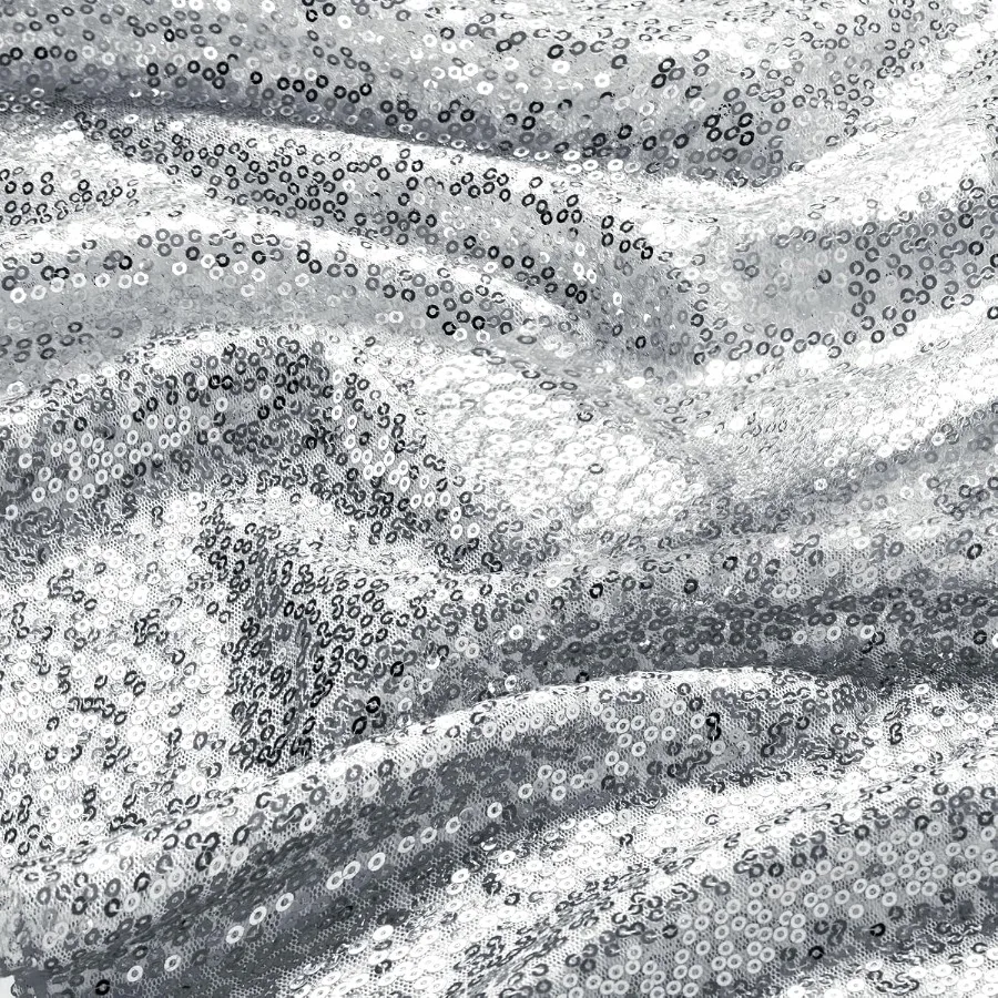 

1 ярд серебряной ткани с блестками, ширина 48 дюймов, блестящий блестящий материал для рождественского декора, скатерти, свадебный декор и