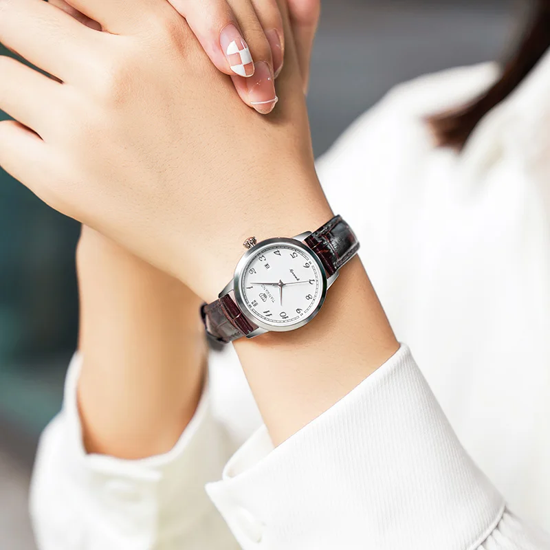 TIANWANG Women Vintage Leather Quartz Watch Elegant Classic Wristwatch Gift for Girlfriend Fashion Watches For  Woman