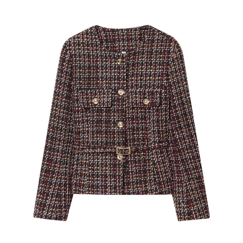 

Winter new women's fashionable simple and versatile woolen long sleeved jacket