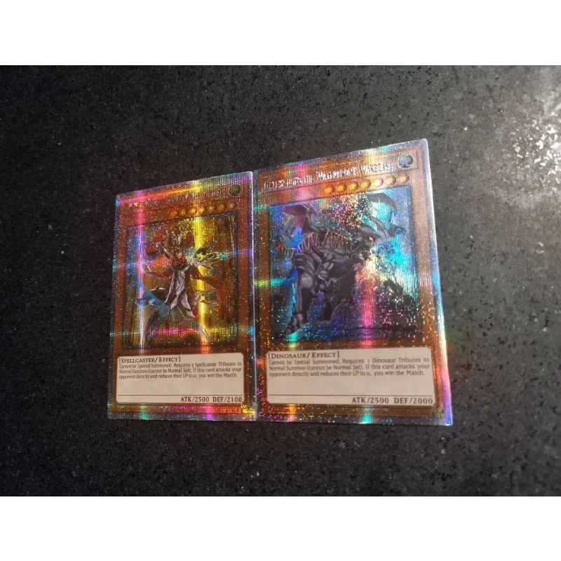 2PCS/SET YuGiOh Masterful Magician, Servant of The Sanctuary Self Made Refraction Flash Card Anime Classics Game Collection Card