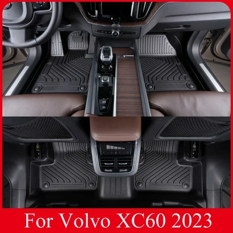 

For Volvo XC60 2018-2023 Auto Car Floor Mats All-weather TPE Foot Mats Odorless Pad Waterproof Tray Mat Interior Accessories