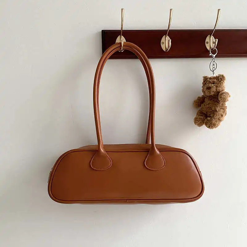 Damska torba na ramię w stylu retro pod pachami nowa praca tekstura PU o dużej pojemności przenośna torba na bagietkę klasyczna Bolsos Сумка
