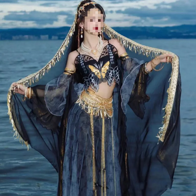 Elf Exotic Style Dress Suit Retro Chinese Western Region Princess Dress Dunhuang Flying Apsaras Improved Hanfu Ancient Costumes