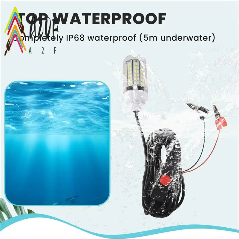 

A20F-12V 15W Fishing Light 108Pcs 2835 Led Underwater Fishing Light Lures Fish Finder Lamp Attracts Prawns Squid Krill