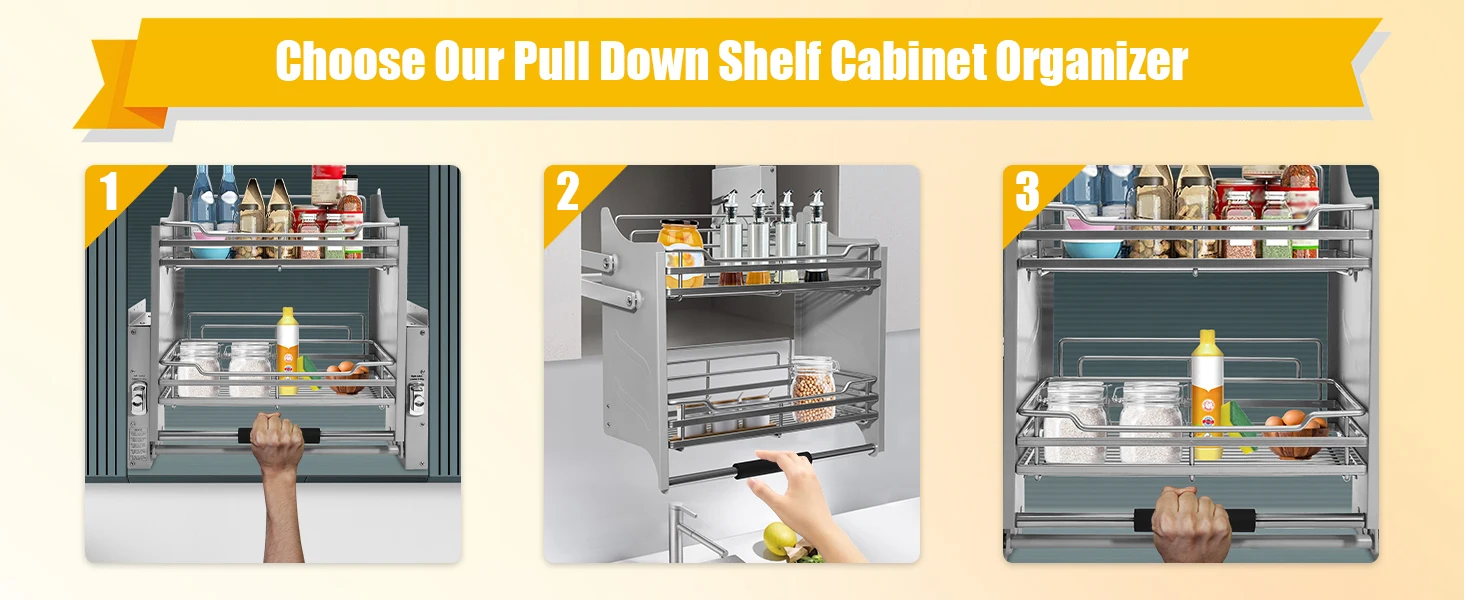 pull down shelf for upper cabinets