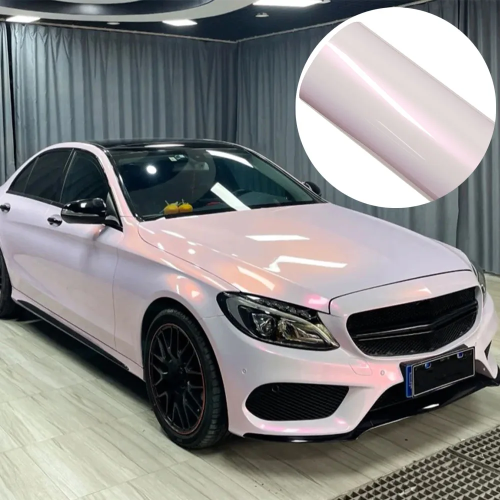 Platinum Phantoom Pink Car Sticker Wrap Vinyl Film Color Change PET Bubble Free Film PVC Decal Car Accessories Interior Exterior