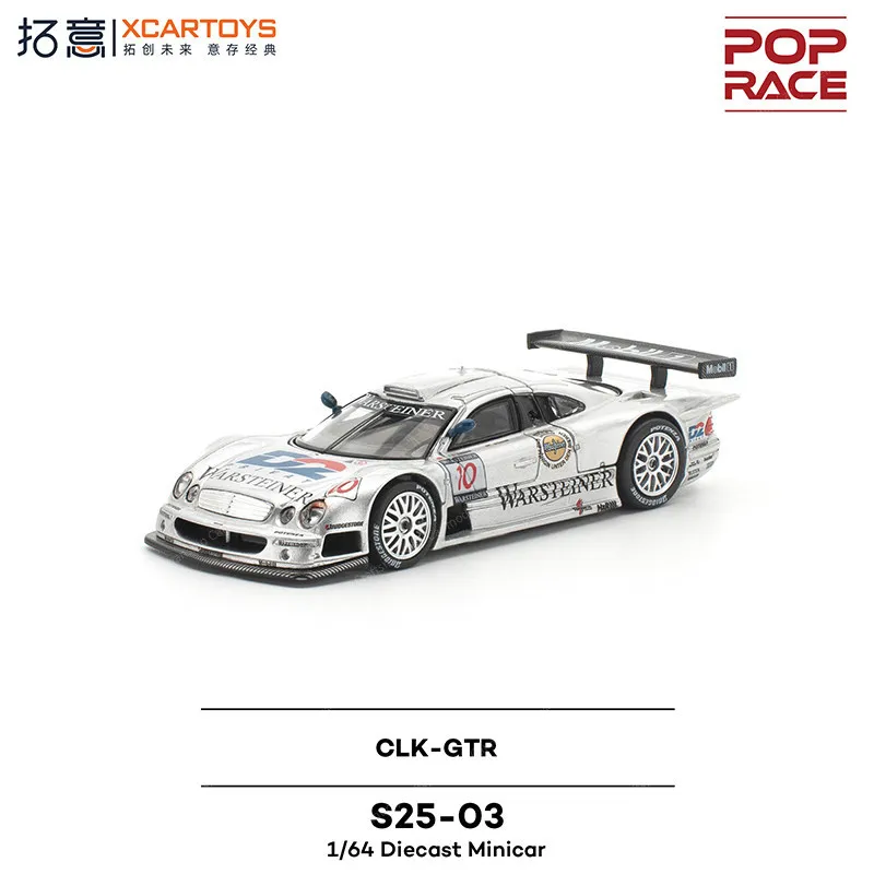 (Pre-sale) XCARTOYS POPRACE Mercedes-Benz CLK-GTR supercar miniature 1/64 alloy rally racing model, a toy for boys view 3
