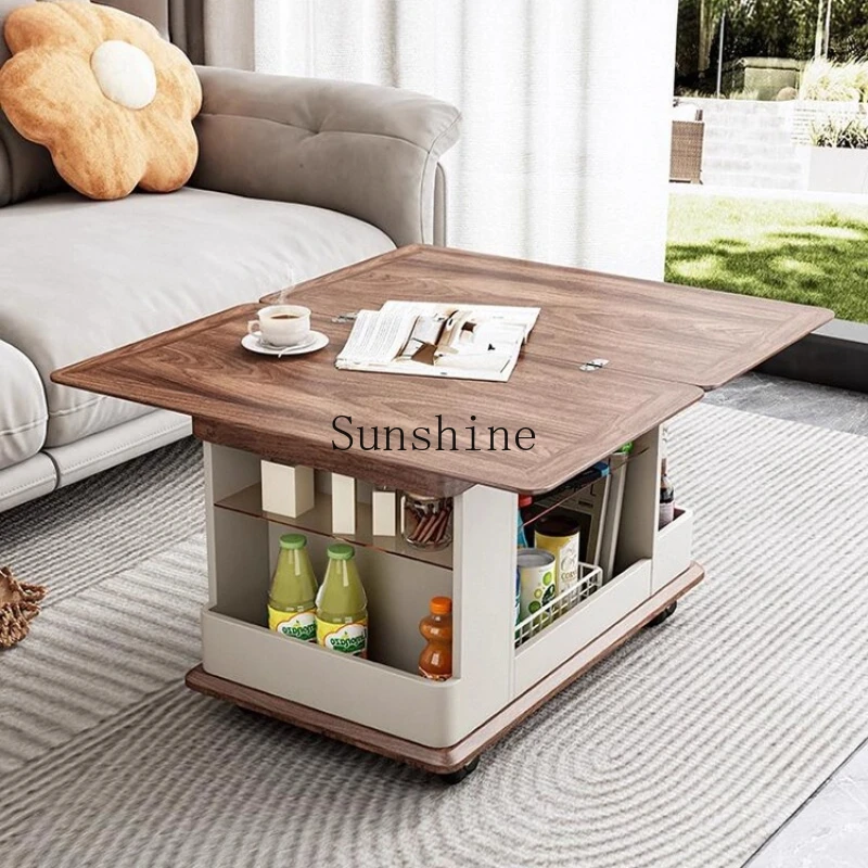 

Small apartment modern simple living room sofa corner few multi-functional dual-purpose folding mobile coffee table