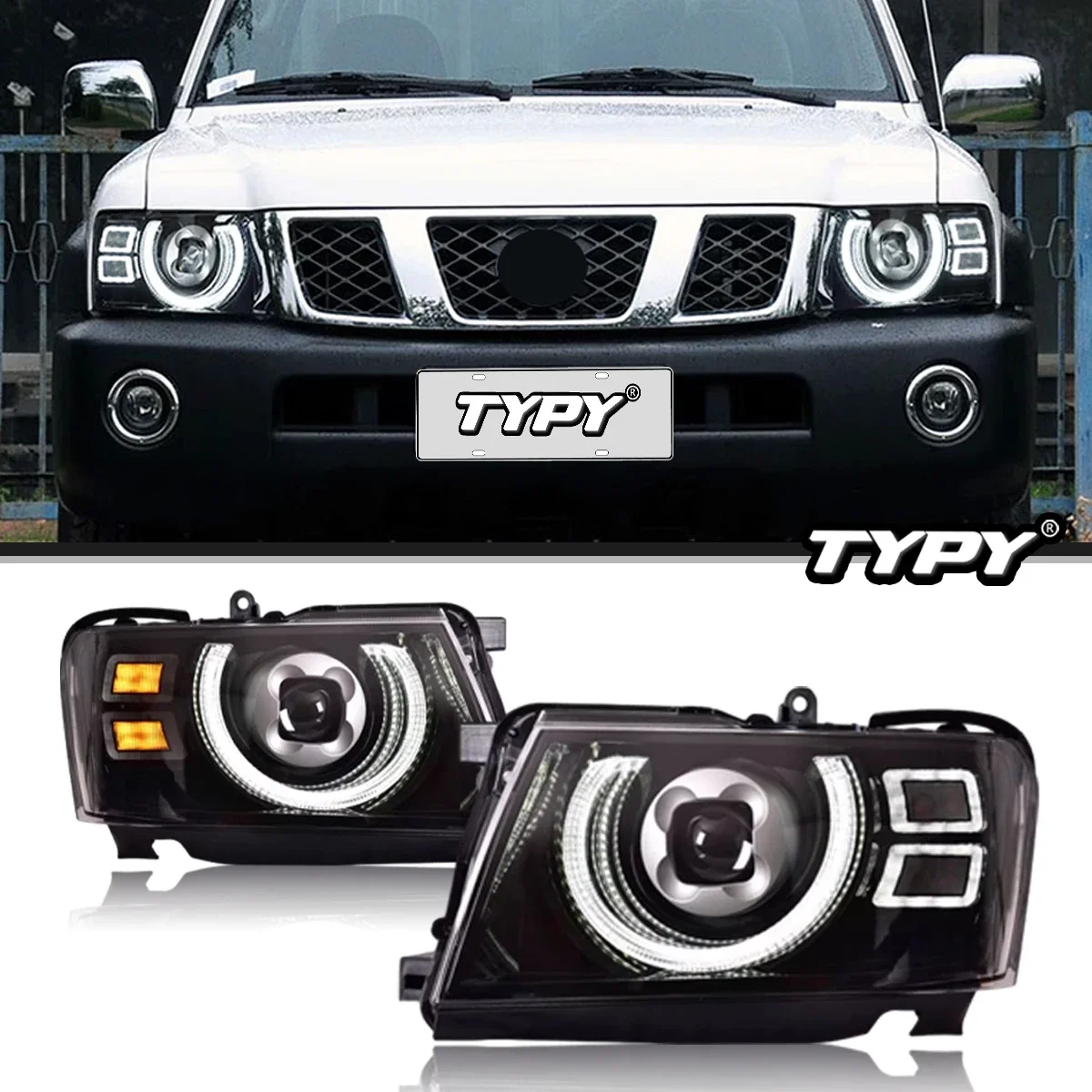 

Car Styling For Nissan Touareg Y61 Headlamps 2005-2022 LED Projector Lens Headlights DRL Turn Signal High Beam Auto Parts