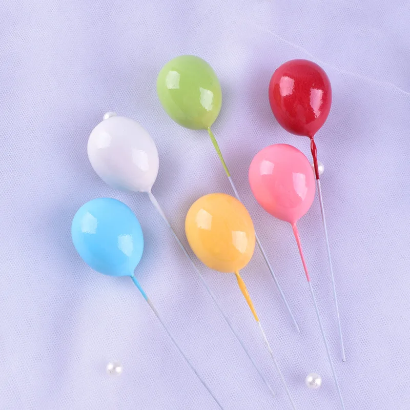 6pcs Mixed Cartoon Colors Balloon  Cake Topper  Happy Birthday Kids Favor Baby Shower Wedding Party Supplies Decorations