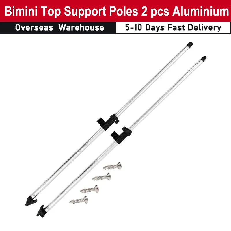 2 pcs Bimini Top Support Poles Anodized Aluminium Sturdier for 3 Bow /4 Bow Bimini Top 66 - 110 cm Bimini Top Support Poles