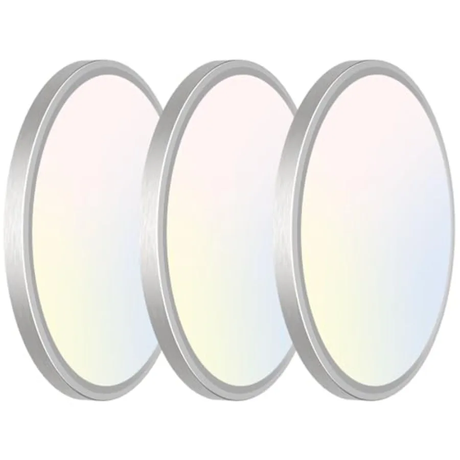 

3 Pack 7 Inch Led Ceiling Light Flush Mount, 15W Light Fixtures Ceiling Mount, 3000K/4000K/6500K Color Options, Thin Flat Led C