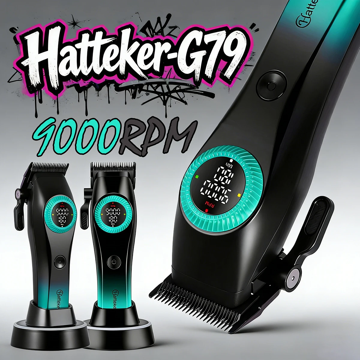 

Профессиональная электрическая машинка для стрижки волос G79, парикмахерская машинка для стрижки 7000-9000 об/мин, триммер с DLC-лезвием для мужчин с зарядной базой