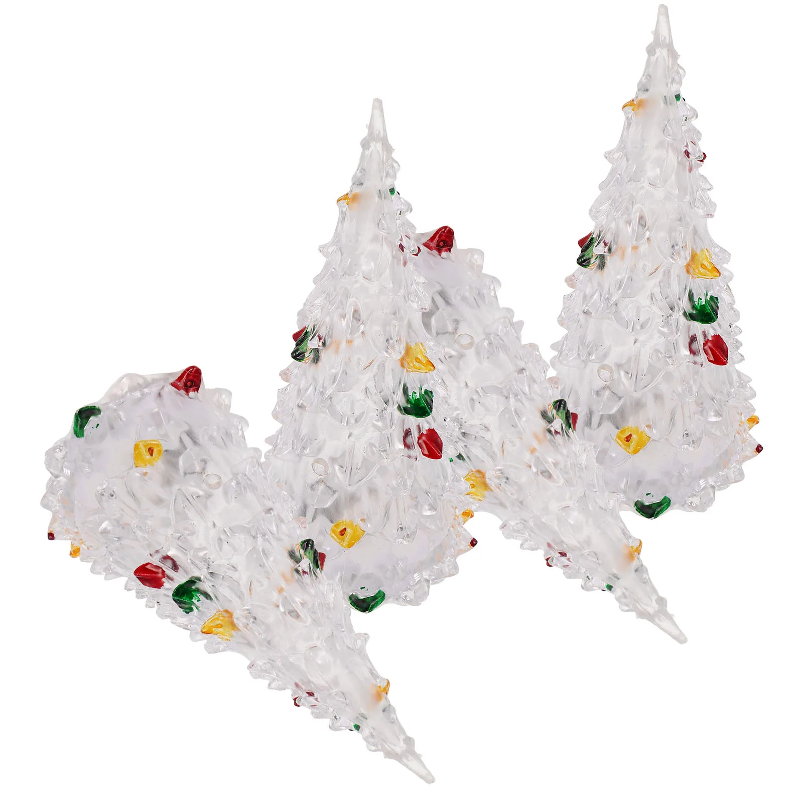 

4pcs 12Cm Led Desk Christmas Tree For Decor Decoration Creative Xmas Tree Christmas Prop For Home Office Party