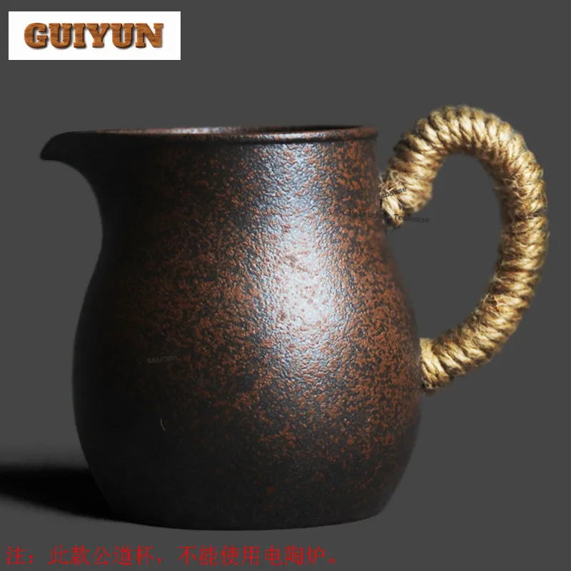 

400ml Coarse Pottery Kiln Fambe Tea Pitcher Divide Tea Cha Hai Dispenser Justice Cup Fair Mug Tableware Ornaments Accessories