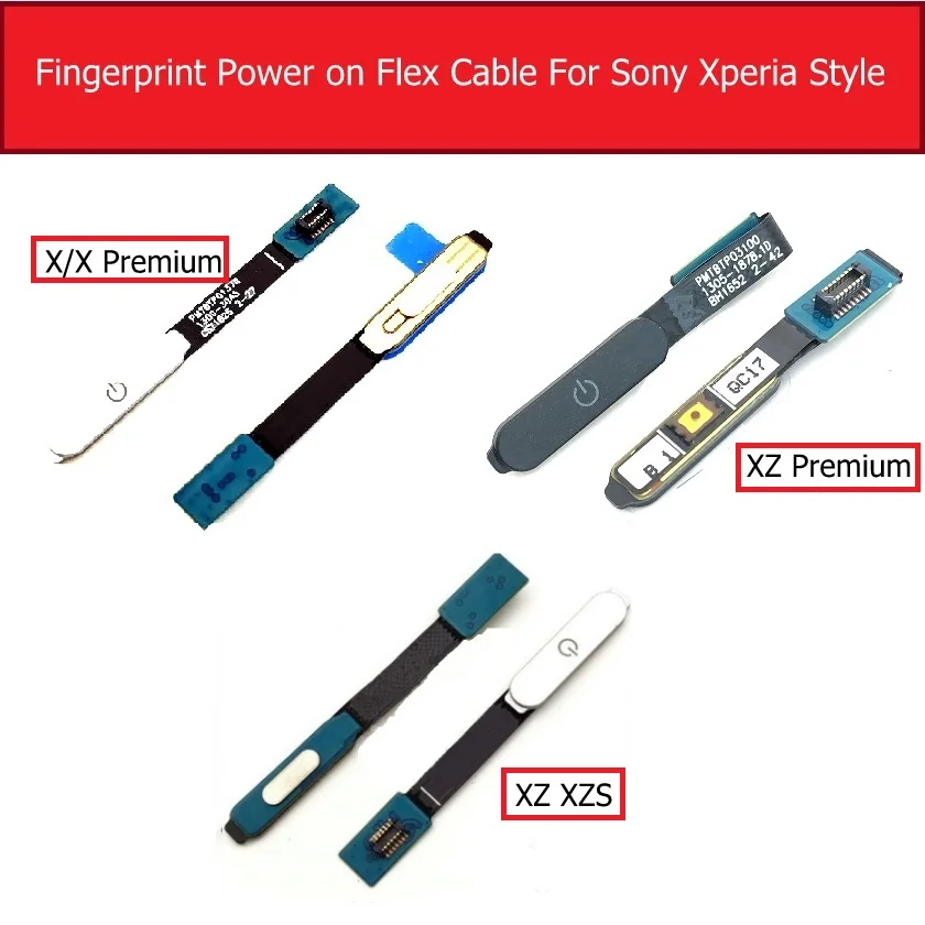 Przewód zasilający linii papilarnych dla Sony Xperia X/X Performance/XZ Premium/XZ/XZS przycisk zasilania czujnik linii papilarnych Flex Ribbon Parts