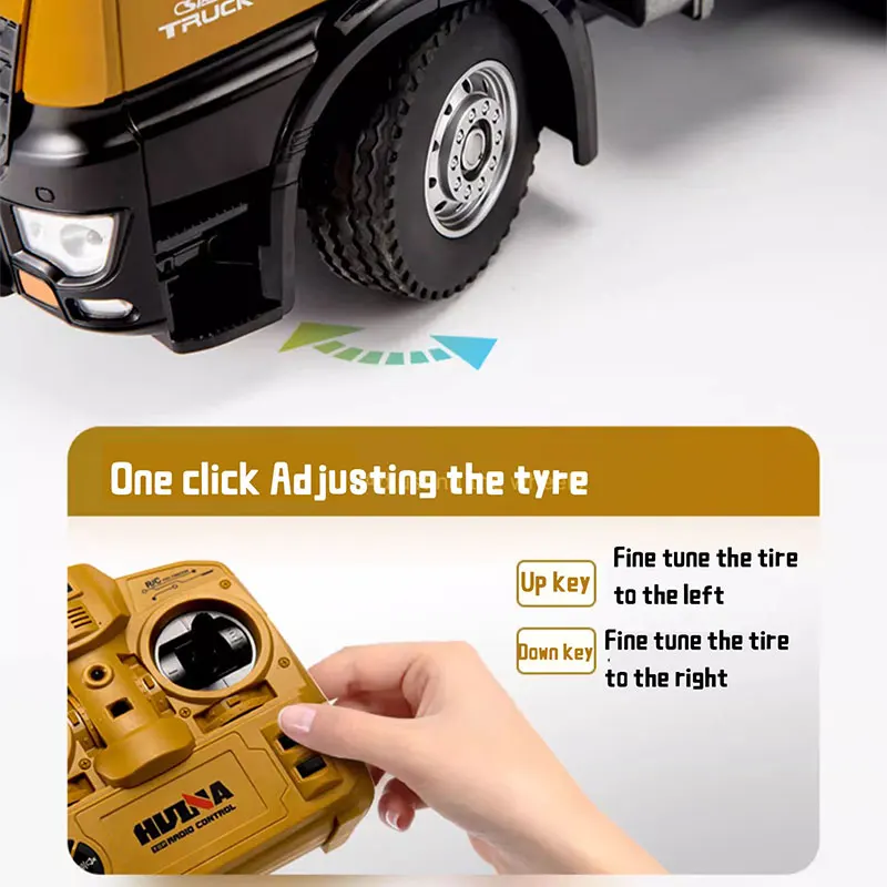 HUINA 574 1/14 remote control truck 10CH concrete mixer truck toy 2.4G Mud tanker truck outdoor engineering vehicle toy boy gift