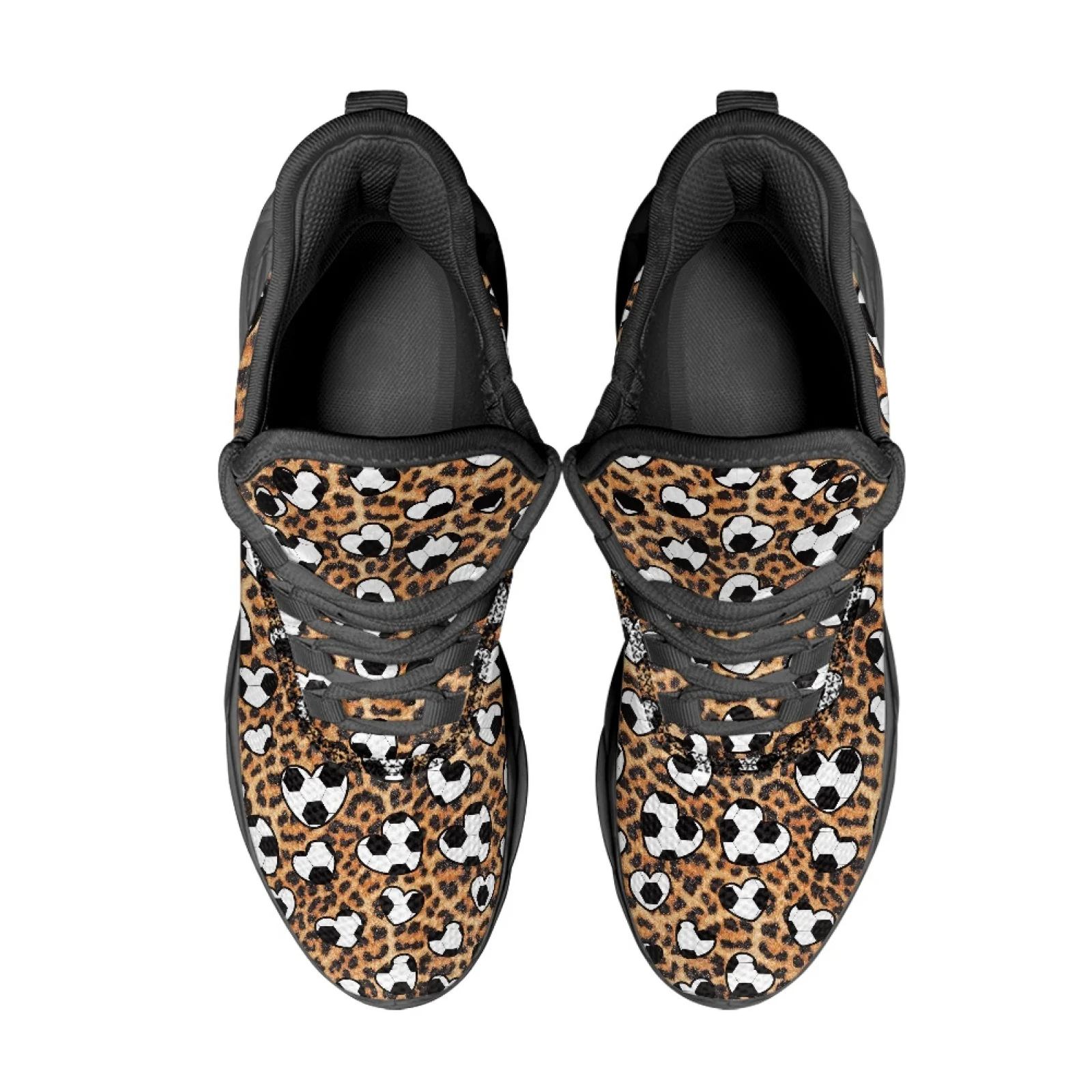 PENSTROLL Soccer Leopard Print Mesh Sneakers Mesh & EVA Mens Running Shoes Casual Blade Sneakers for Work