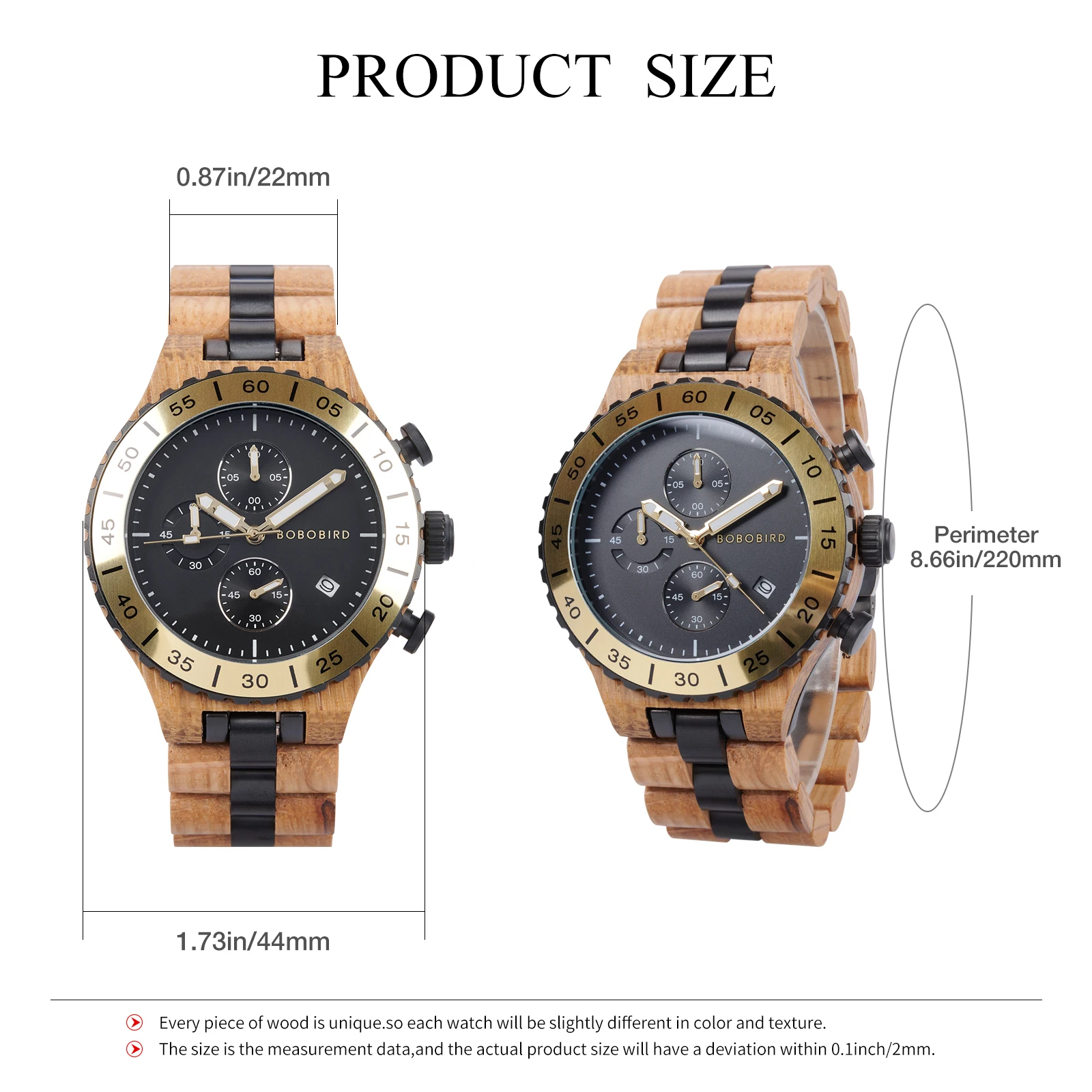 Reloj de madera personalizado para hombre, cronógrafo de lujo, reloj de pulsera deportivo de cuarzo, relojes de madera de nogal BOBO BIRD para hombre, triangulación de envíos