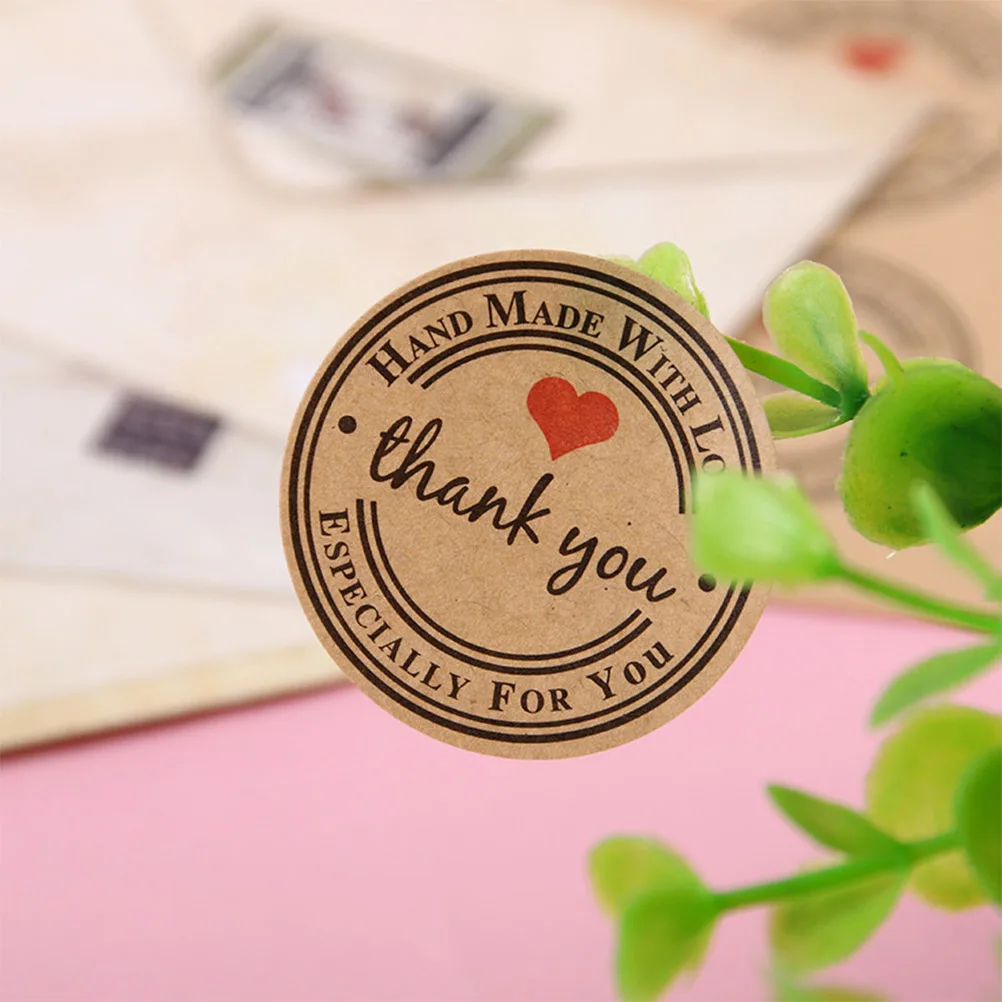

Sealing Sticker Thank You Label Round Kraft Paper Stickers Business Bakery