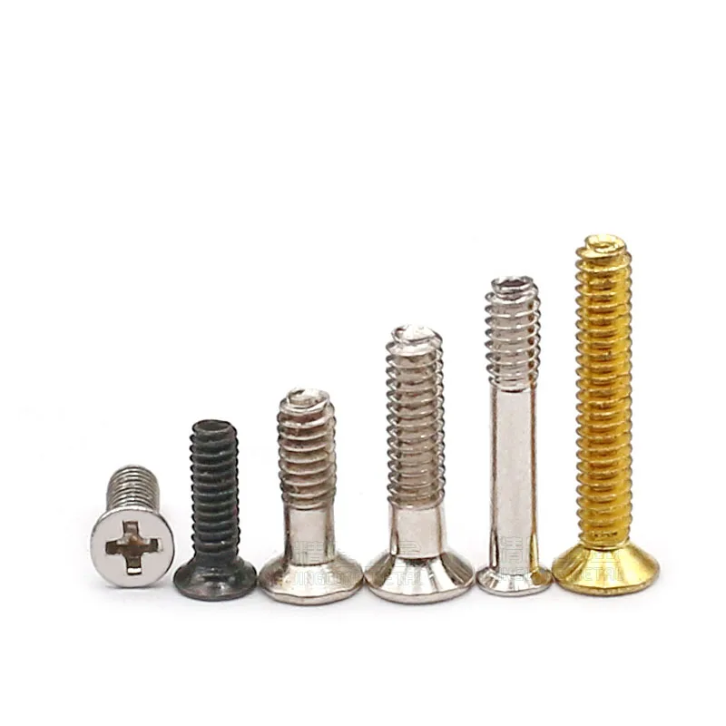 100Pcs M1.6 M1.7 Galvanized/Nickel Steel Cross Phillips Flat Countersunk Head Machine Screw Bolt L=3/4/5/6/6.5/8/10mm