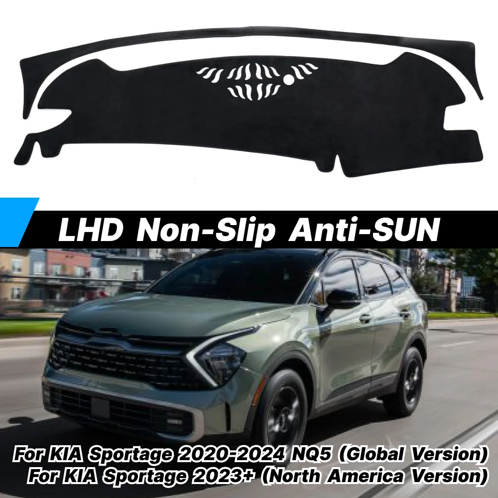 

For Kia Sportage 2020-2024 Car Dashboard Cover Avoid Light Pad Instrument Platform Cover Mat Carpet Accessories