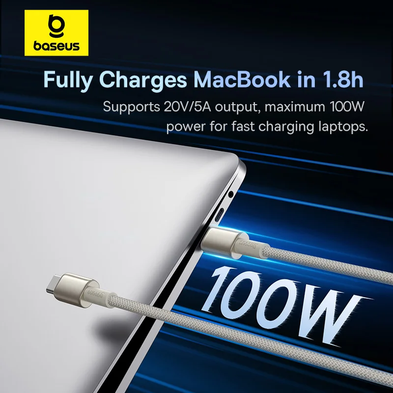 

Кабель Baseus 100 Вт Type C для iPhone 15, USB C PD, зарядное устройство, провод для быстрой зарядки Xiaomi, Samsung, Macbook, кабель USB C