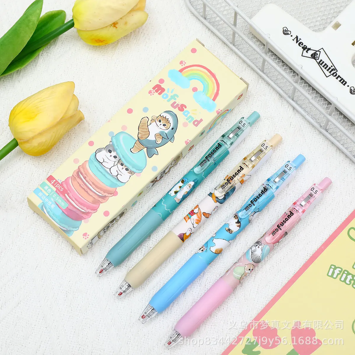 

4Pcs Shark Gel Pen 0.5mm Smooth Writing Cute Cartoon Retractable Gel Pens Kawaii Stationery School Office Supplies