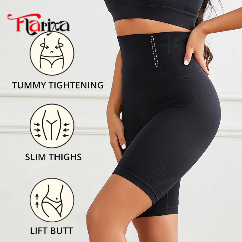 Flarixa High Waist Shaper Underwear Women Seamless Tummy and Hip Lift Pants Shapewear Shorts Wyszczuplające majtki wyszczuplające Faja