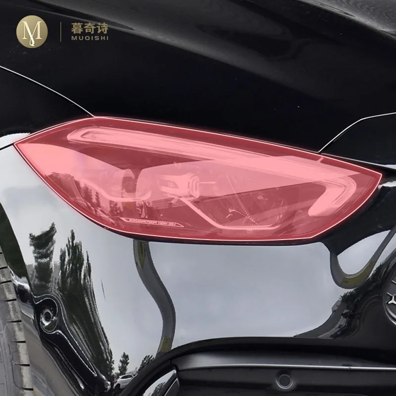 

Предварительно вырезанная внешняя фара автомобиля, устойчивая к царапинам защитная пленка из ТПУ, прозрачная для Mercedes Benz Class-C W206 2023-2024