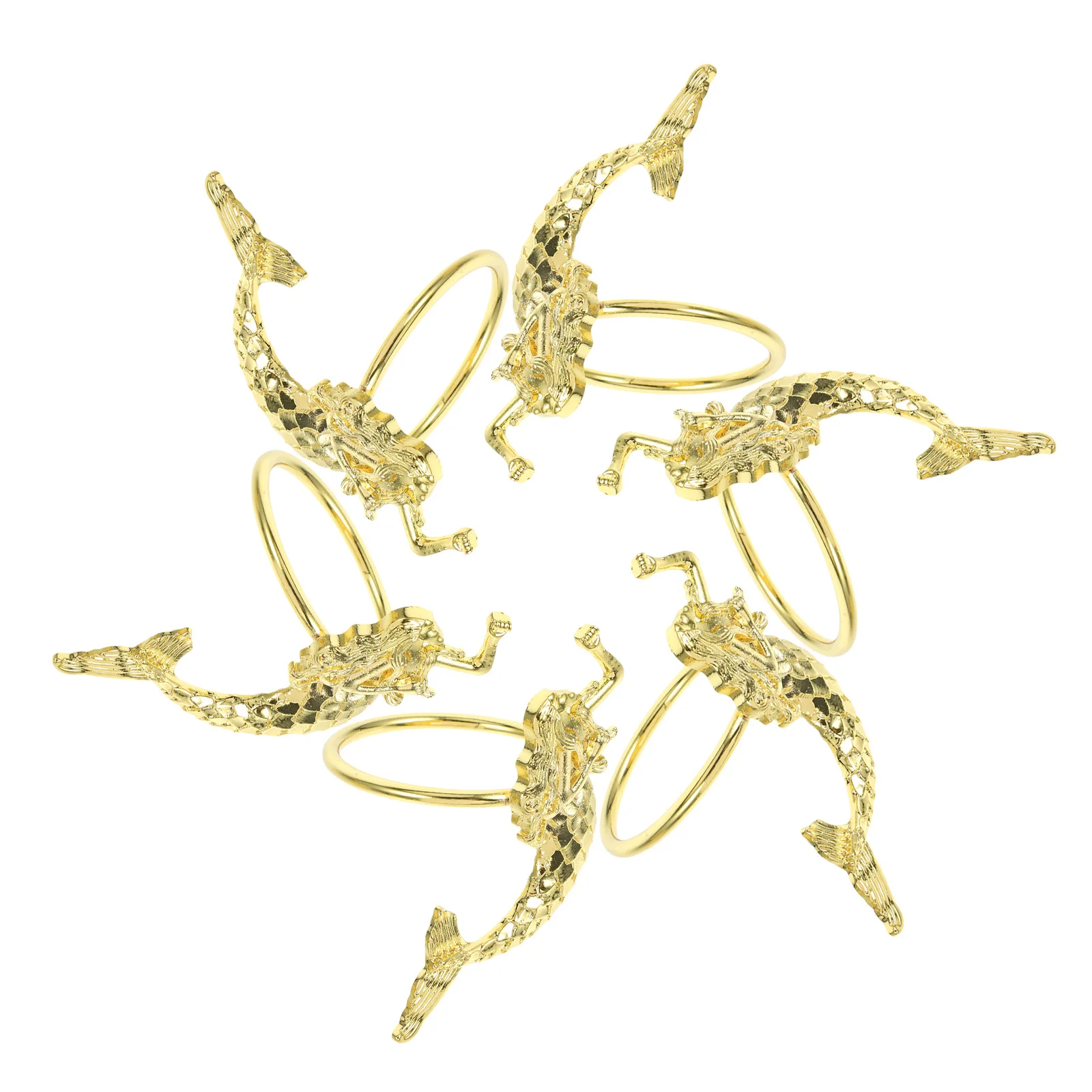 

6Pcs Mermaid Napkin Holders Gold Zinc Alloy Metal Rings Wedding Party Holiday Table Decor Mermaid Napkin Holders