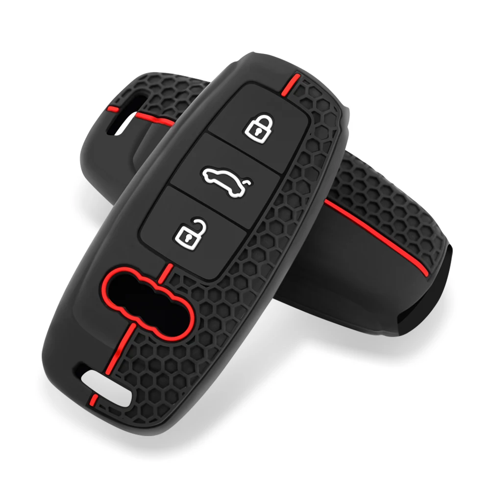 Silicone Car Smart Key Case Cover For Audi A3 8Y A4 A6 A7 A8 E-tron Q5 Q8 C8 D5 Auto Styling Protection Shell Holder Accessories