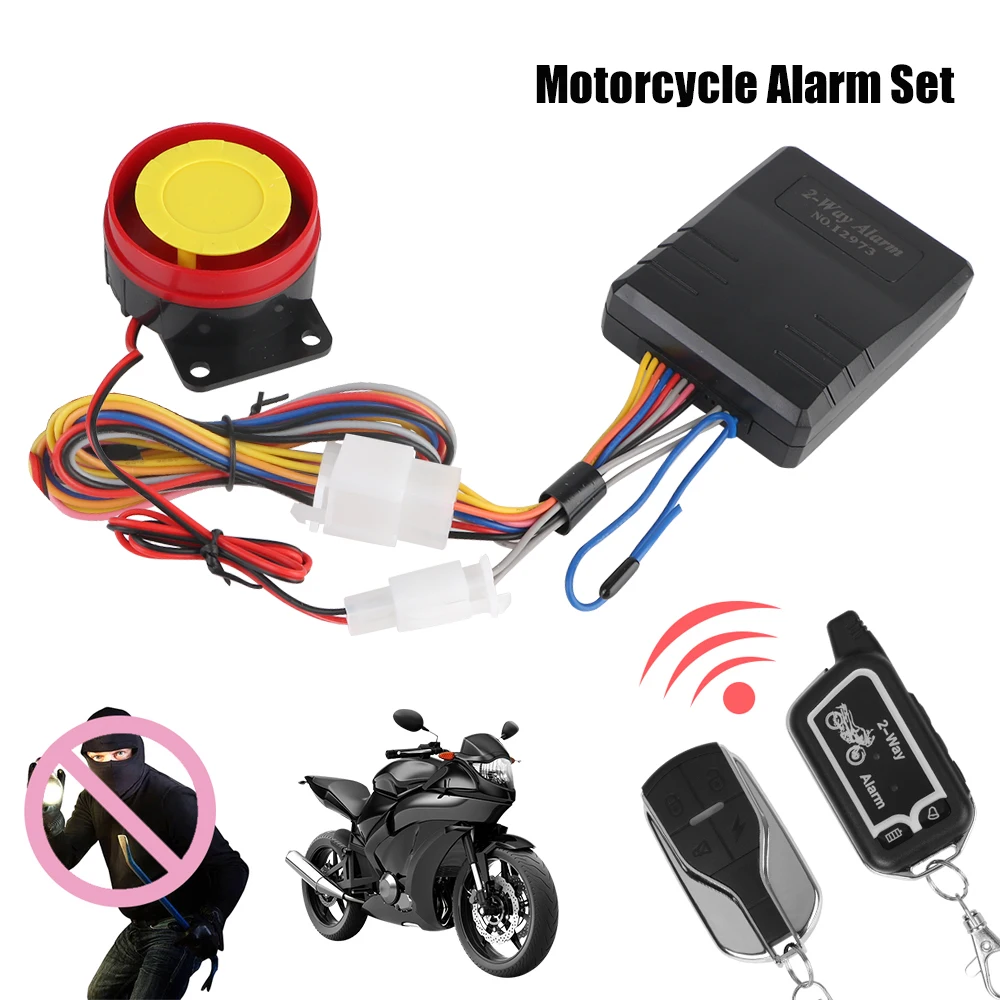 125dB E-bike Scooter Motorbike Security System Motorcycle 2 Way Alarm System 12V Universal Anti-theft Protection Remote Control