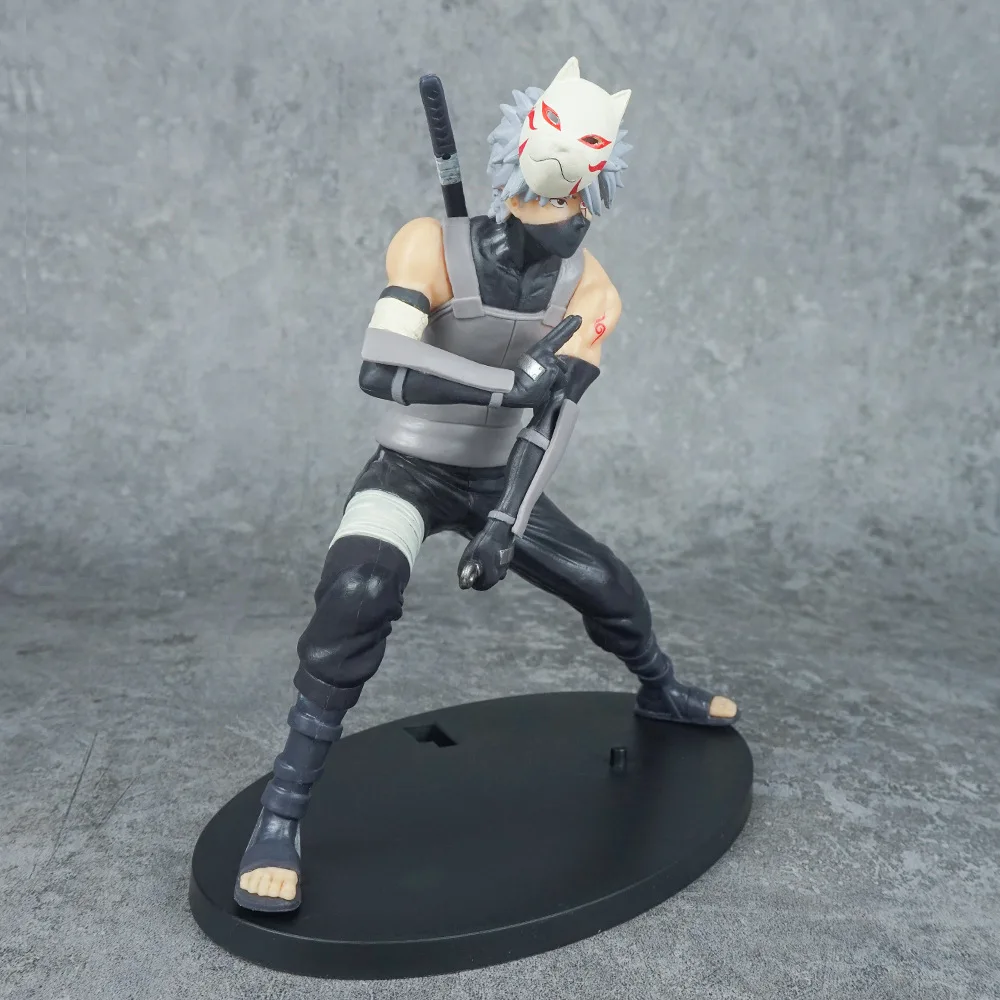 18CM Anime Naruto Shippuuden Hatake Kakashi Mask Kunai Dress Up Model Toy Gift Collection Action Figure For Kids PVC