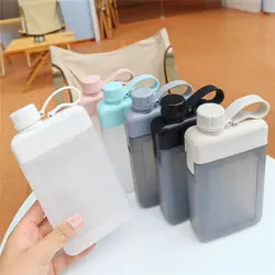 450ML Creative Flat Water Bottle Plastic Travel Bicycle Drinking Juice Cup Reusable Bottles BPA Free Sports Drink Bottle