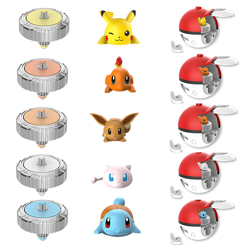 Pokemon Ball spinning top Battle Gyro figurine Toy launcher Pikachu Charmander Squirtle Mew Eevee Action Figure kids boys Gift