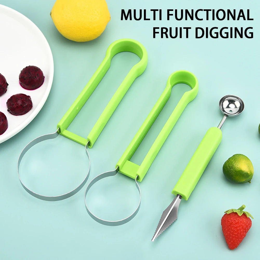 

Stainless Steel Fruit Corer Scoop Set Sturdy Non-Slip Handles Corer For Salad Garnishs